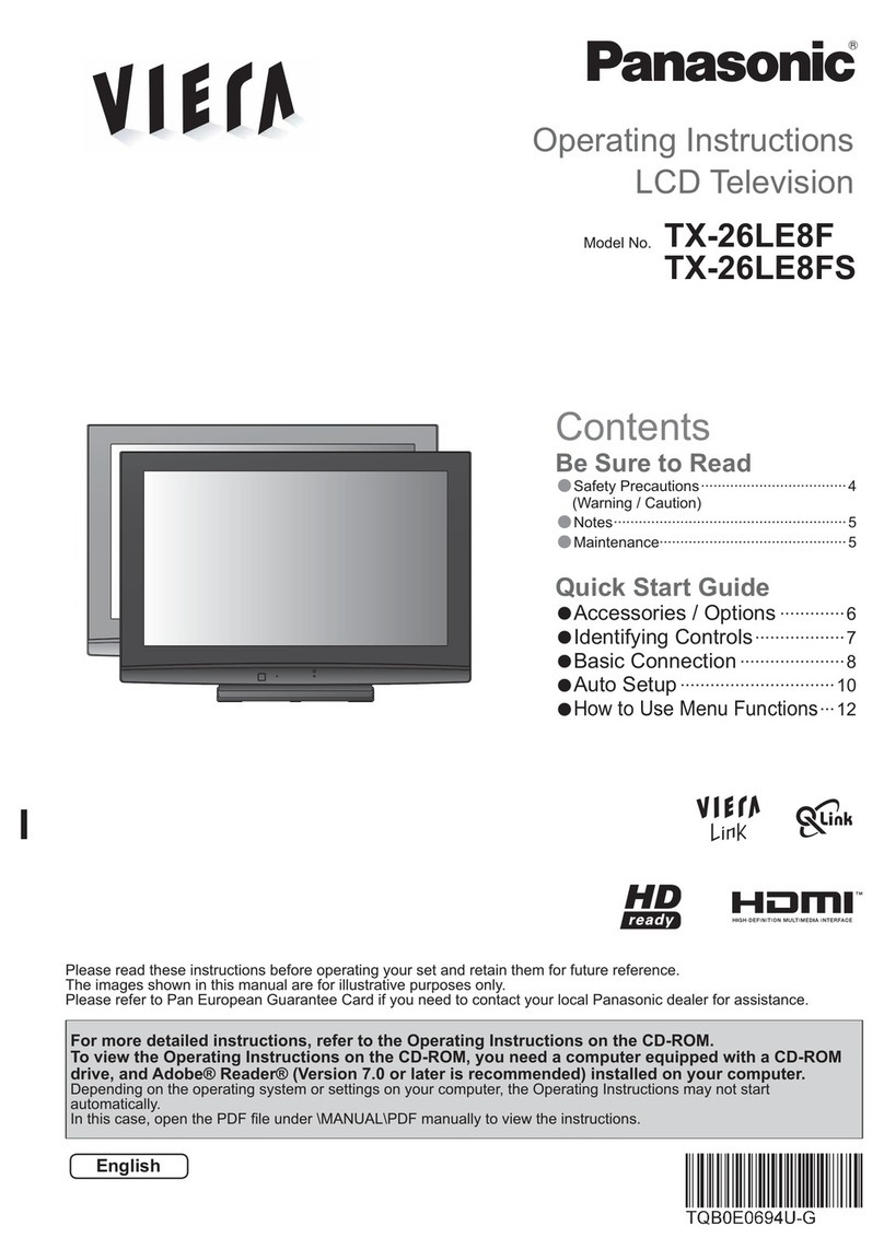 Panasonic Viera TX-26LE8F User manual