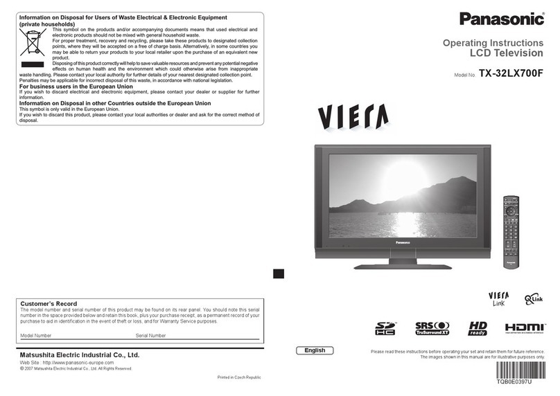Panasonic Viera TX-32LX700F User manual