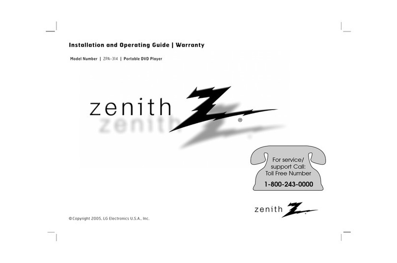 Zenith ZPA-314 Installation and operating guide