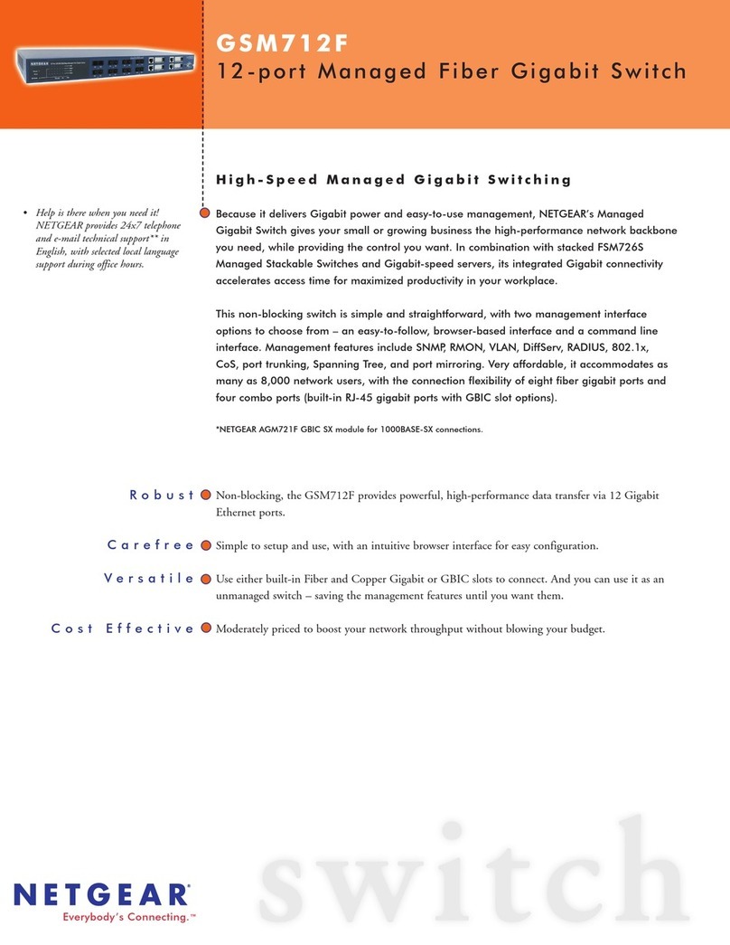 NETGEAR GSM712F - Managed Fiber Gigabit Switch Specifications