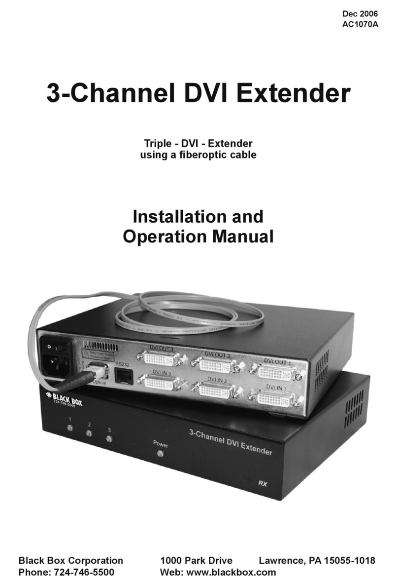 Black Box 3-Channel DVI Extender Installation and operation manual