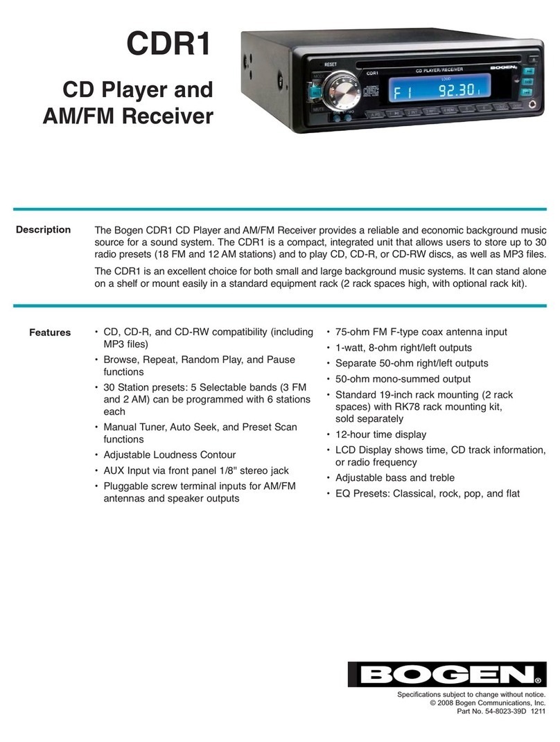 Bogen CDR1 Specifications