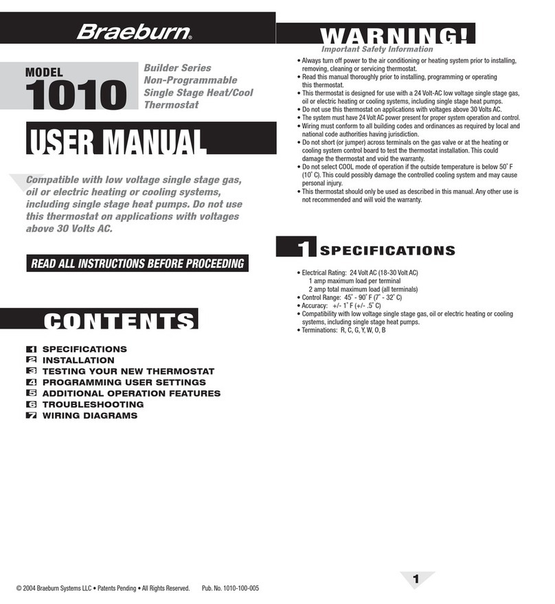 Braeburn Builder 1010 User manual