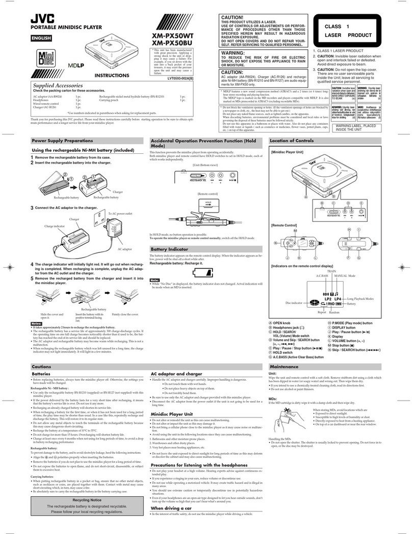 JVC XM-PX50WT instructions