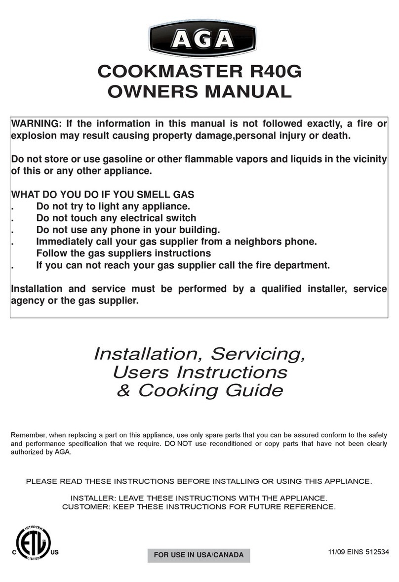 AGA COOKMASTER R40G User manual AGA COOKMASTER R40G User manual