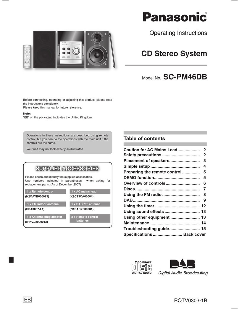 Panasonic SC-PM46DB operating instructions