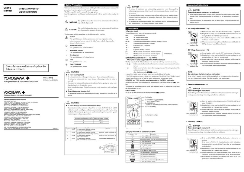 YOKOGAWA 73201 User manual YOKOGAWA 73201 User manual