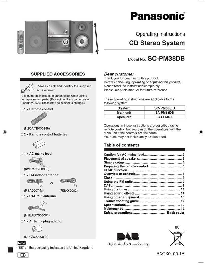 Panasonic SC-PM38DB User manual