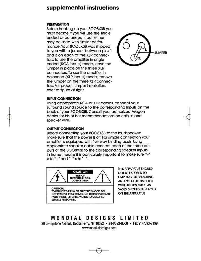 Mondial Designs Limited Aragon 8008X3B Technical manual Mondial Designs Limited Aragon 8008X3B Technical manual
