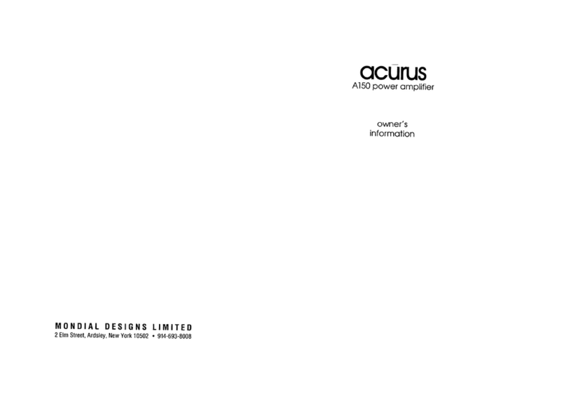 Mondial Designs Limited Acurus A150 Technical manual Mondial Designs Limited Acurus A150 Technical manual