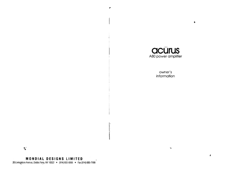 Mondial Designs Limited Acurus A80 Technical manual Mondial Designs Limited Acurus A80 Technical manual