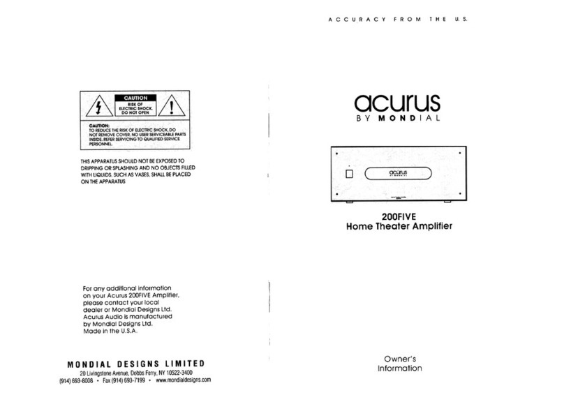 Mondial Designs Limited Acurus 200FIVE Technical manual Mondial Designs Limited Acurus 200FIVE Technical manual