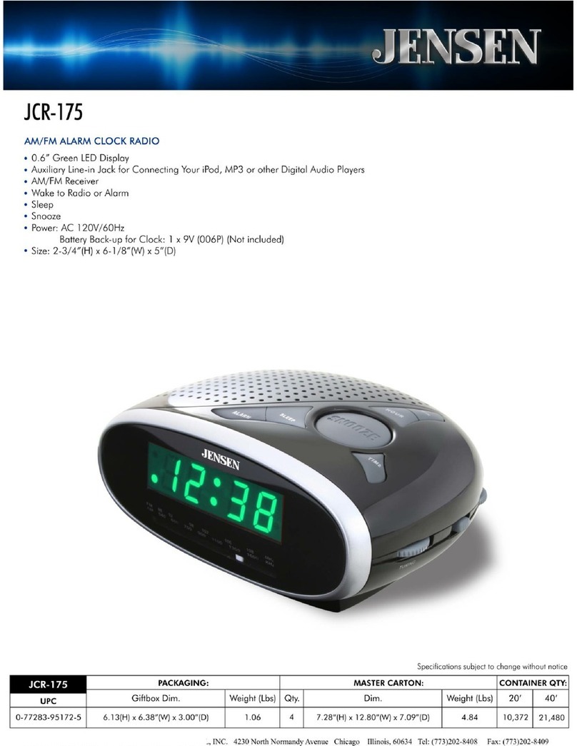Jensen JCR-175 User manual Jensen JCR-175 User manual