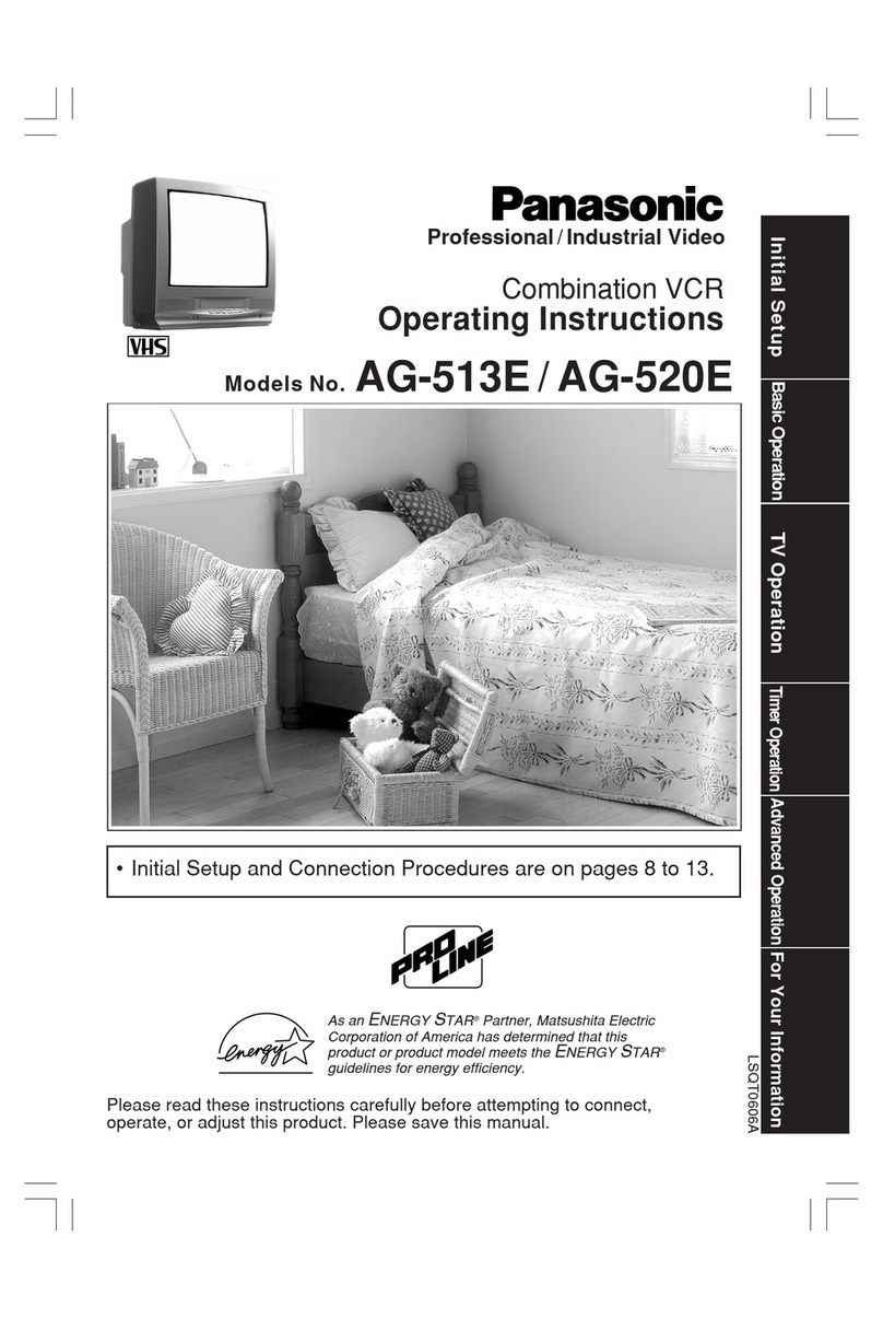 Panasonic AG513E - COMBINATION VCR/TV User manual