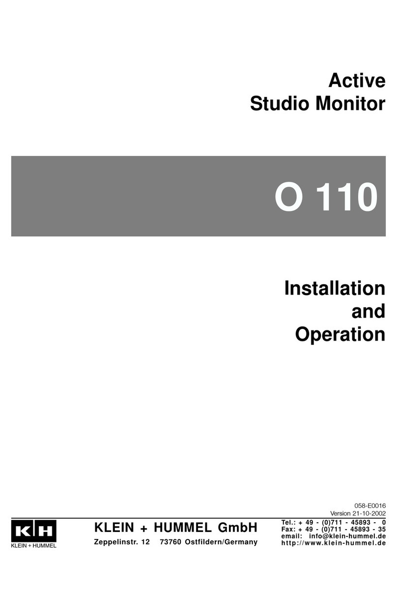 Klein + Hummel O110 Installation and operation