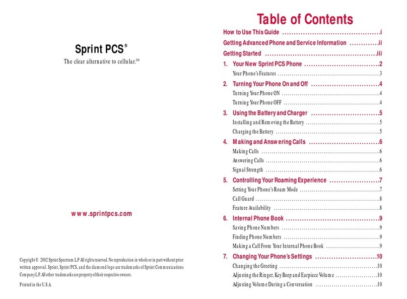 Sprint PCS Cell Phone User manual