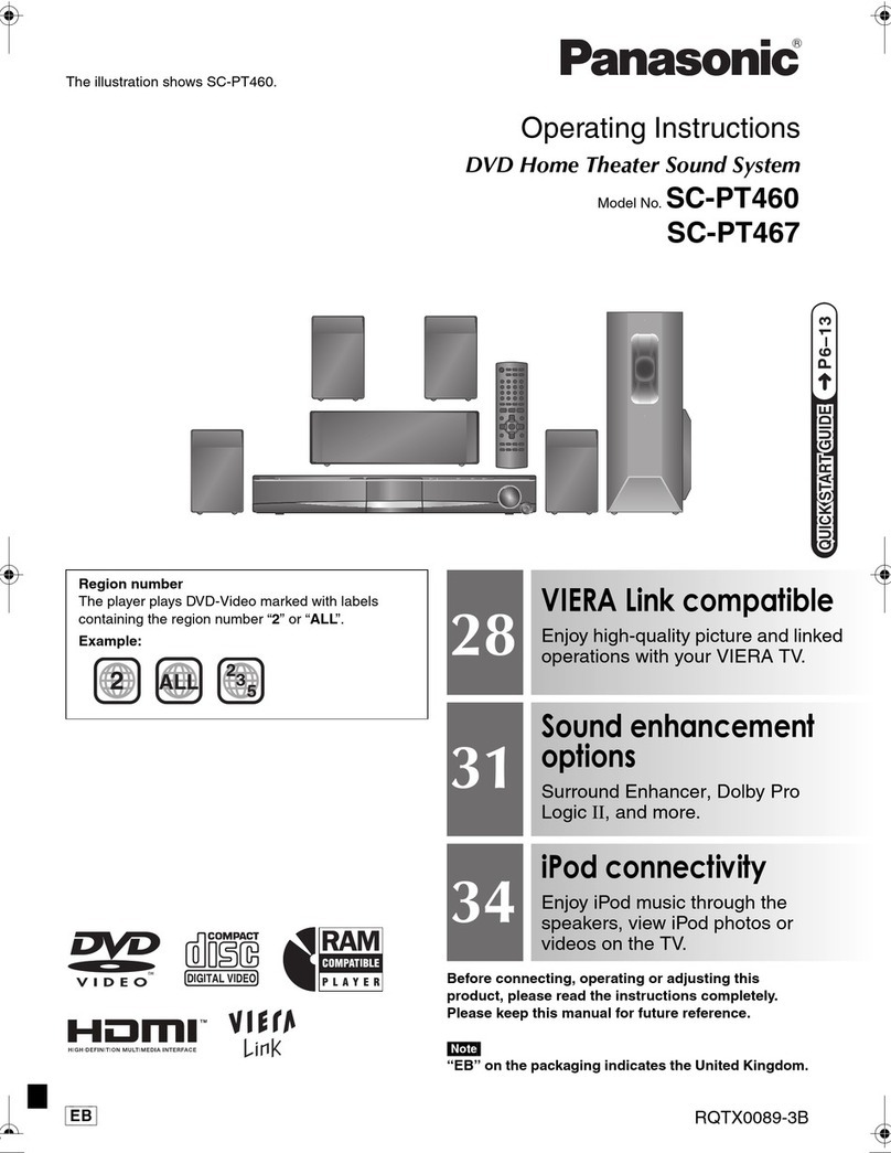 Panasonic sc-pt460 operating instructions