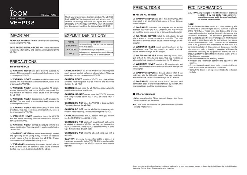 Icom VE-PG2 User manual