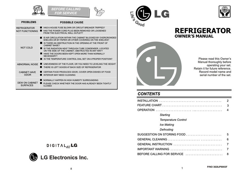 LG REFRIGERATOR owner's manual