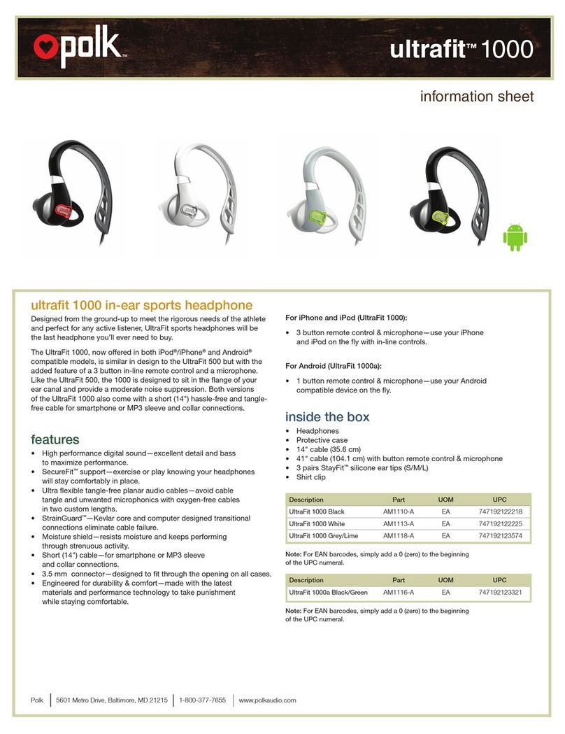 Polk Mono DSWmicroPRO 1000 Information sheet