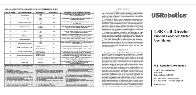 US Robotics USR Call Director User manual