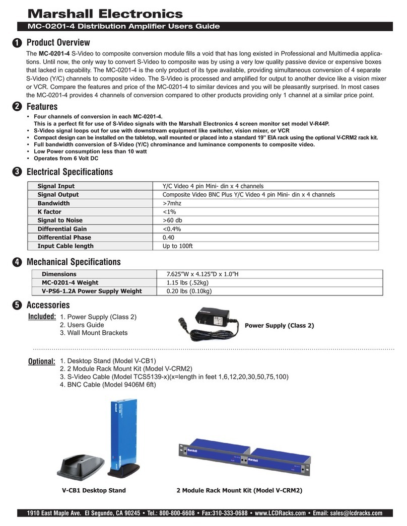 Marshall Electronics MC-0201-4 User manual Marshall Electronics MC-0201-4 User manual