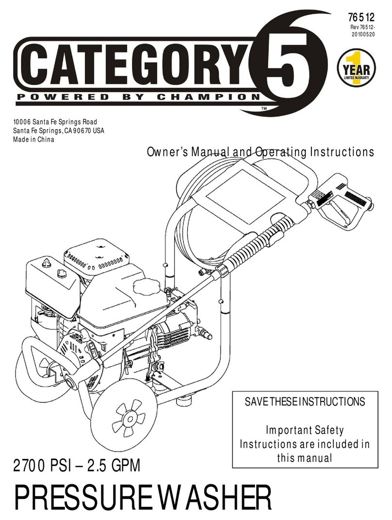 Category 5 2700 PSI 2.4 GPM Owner's Manual and Operating Instructions