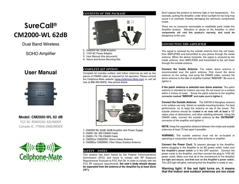Cellphone-Mate SureCall CM2000-WL User manual Cellphone-Mate SureCall CM2000-WL User manual