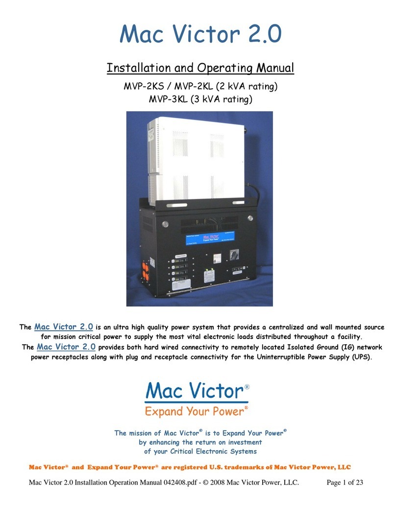 Mac Victor MVP-2KS Installation and operating manual