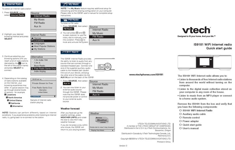 V-tech IS9181 - Network Audio Player User manual
