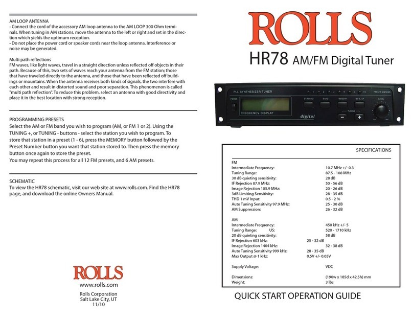 Rolls HR78 User manual
