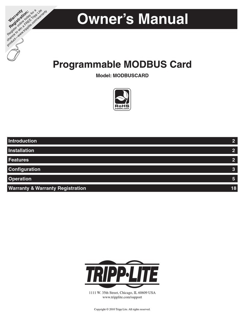 Tripp Lite MODBUSCARD User manual