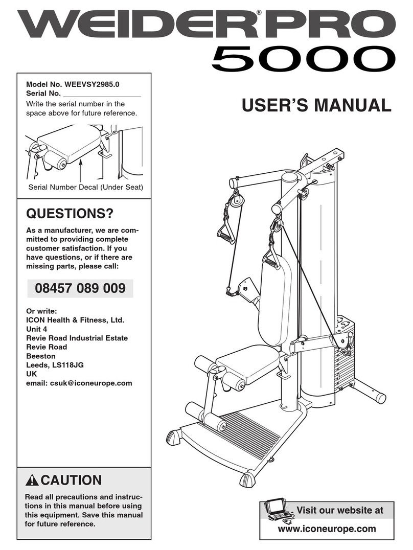 Weider Pro 5000 user manual