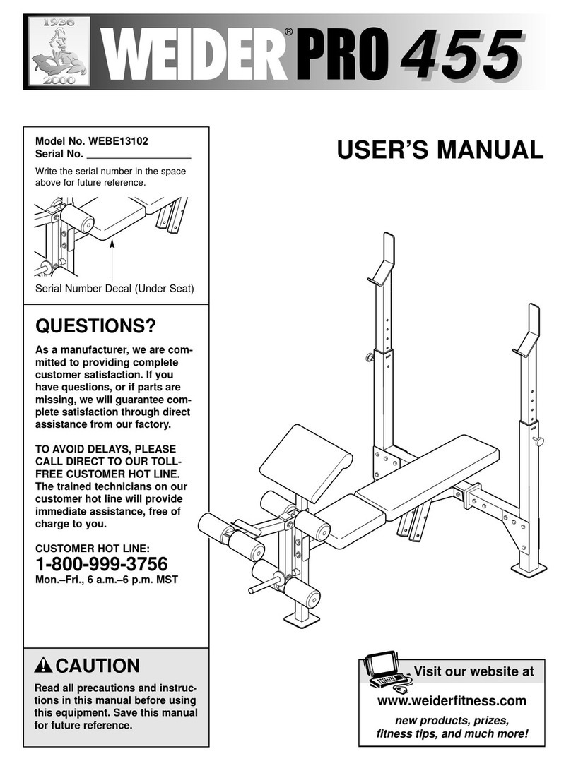 Weider Pro 455 manual