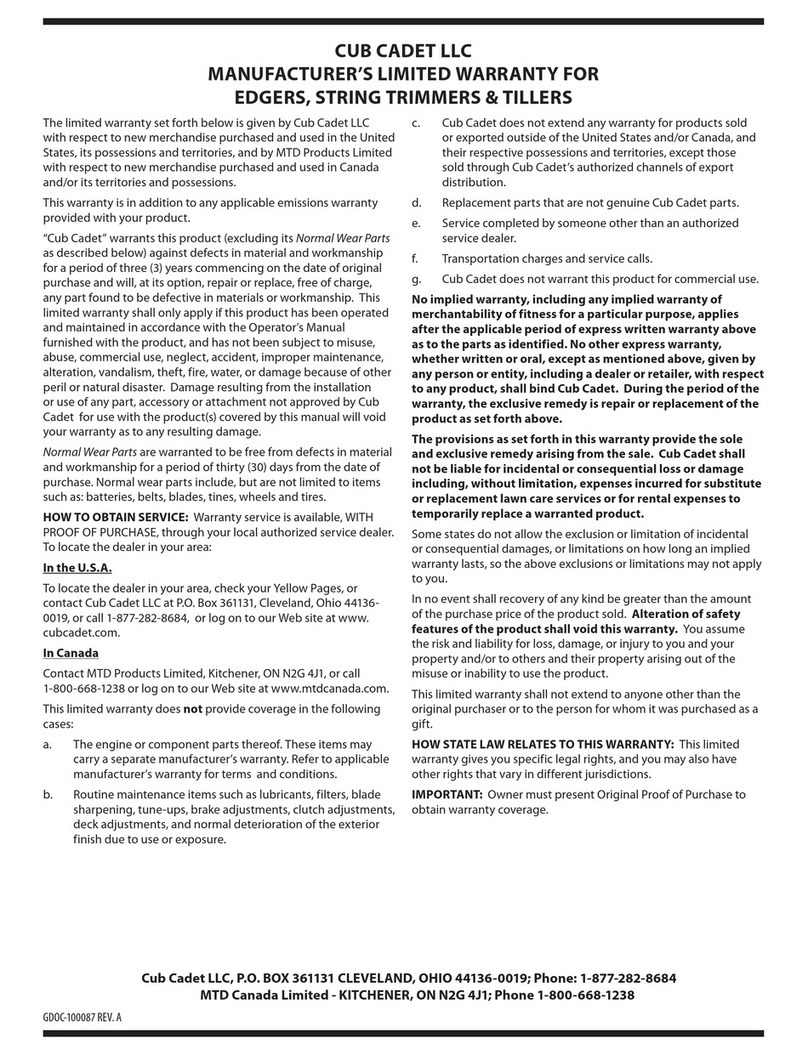 Cub Cadet 35 Use and maintenance manual