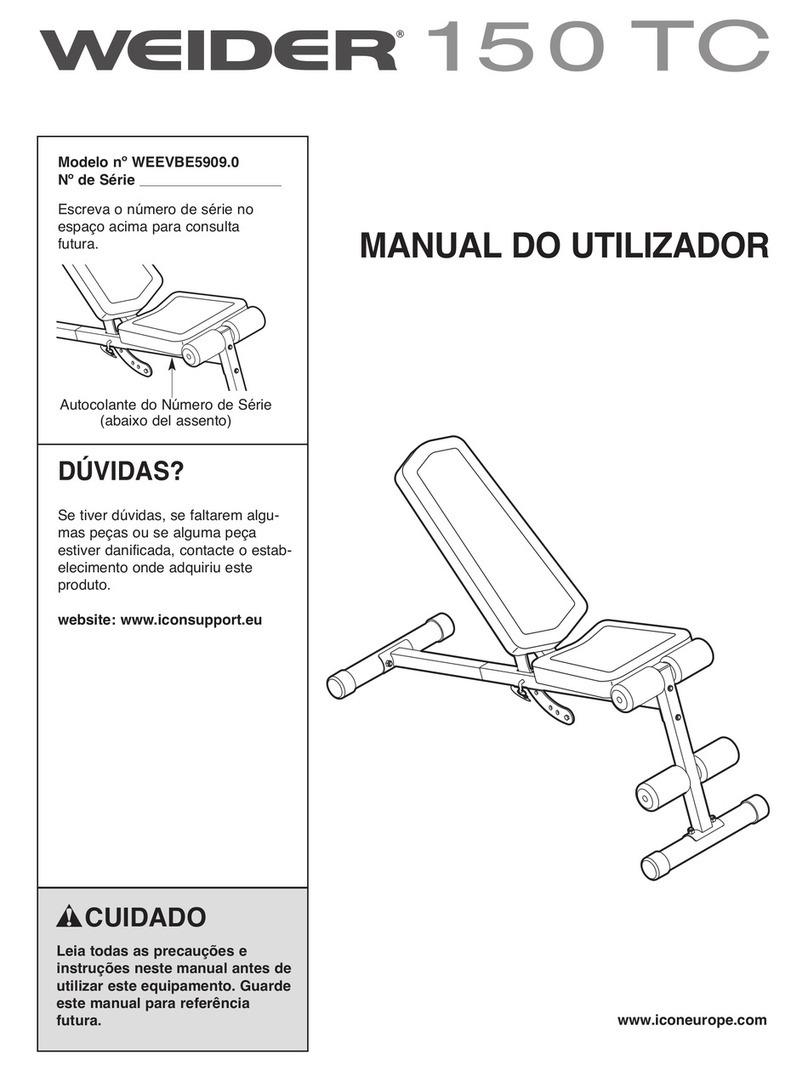 Weider Tc 150 Bench Setup guide