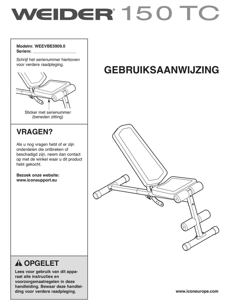 Weider Tc 150 Bench System manual