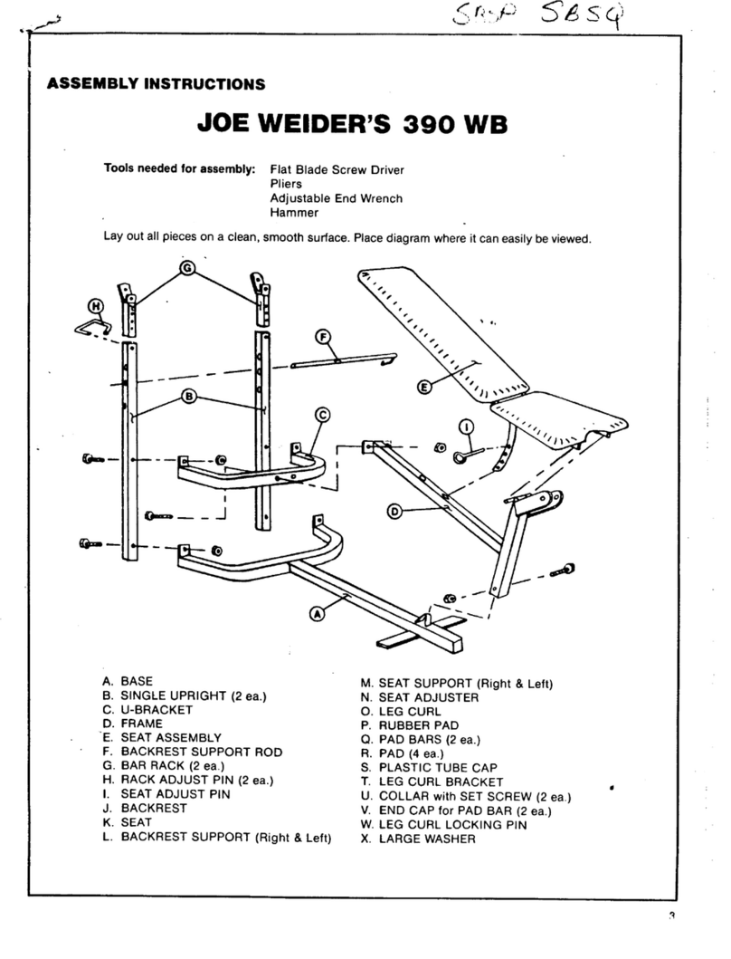 Weider Swb-1 Bench Assembly instructions