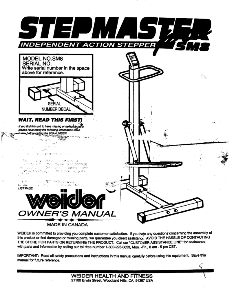 Weider Stepmaster Pro Sm8 User manual
