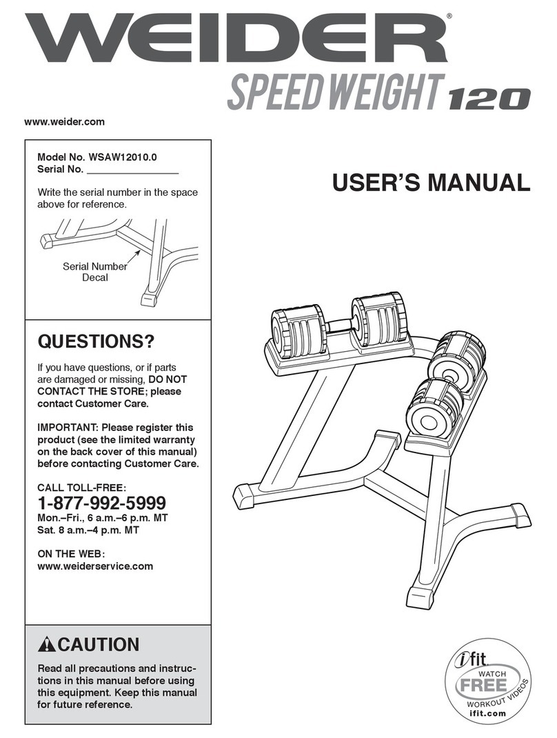 Weider Speed Wt 120 User manual