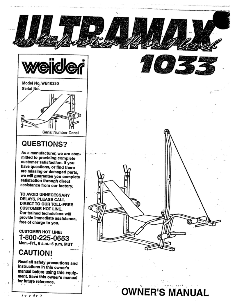 Weider Ultramax 1033 owner's manual