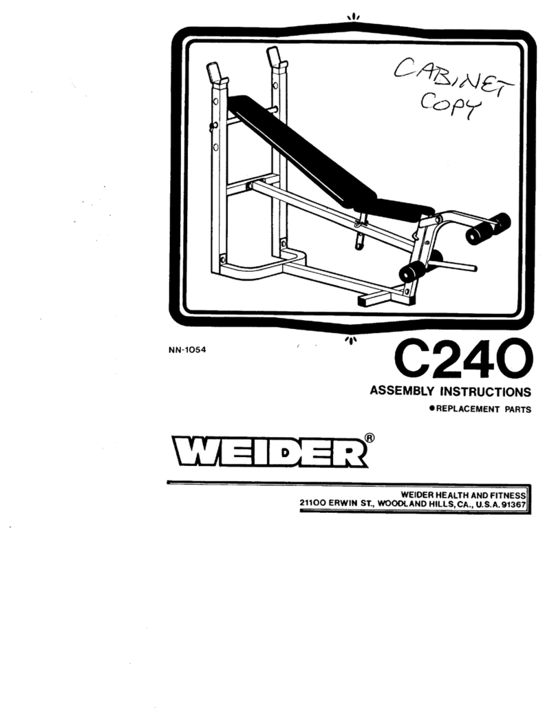 Weider Ultra 12 Position Bench User manual