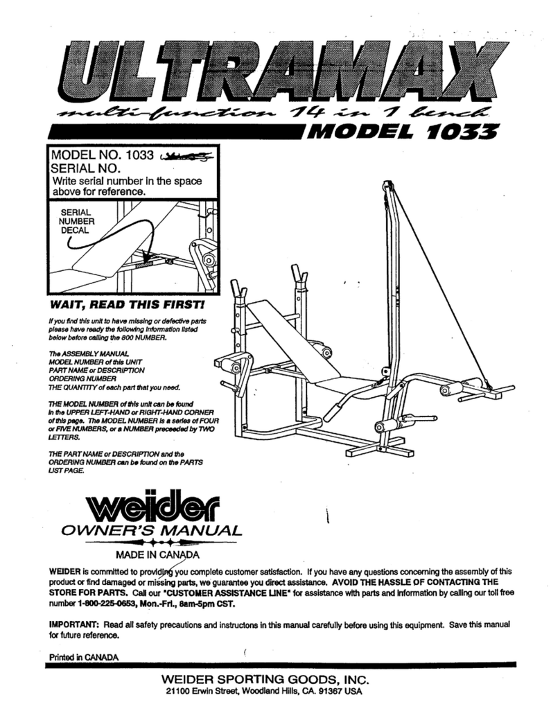 Weider Ultra Max 14 In 1 User manual