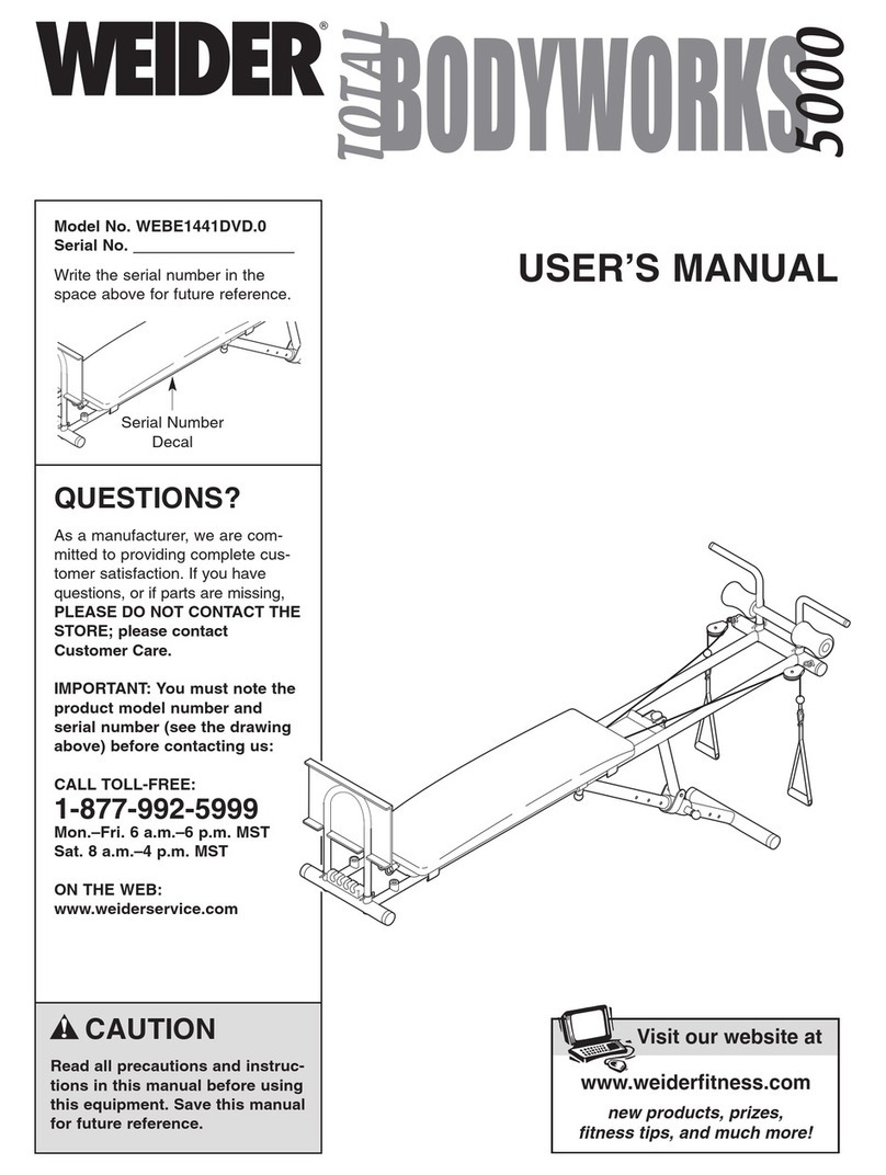 Weider Total Body Works 5000 User manual Weider Total Body Works 5000 User manual