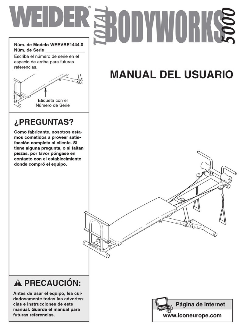 Weider Total Body Works 5000 Bench User guide