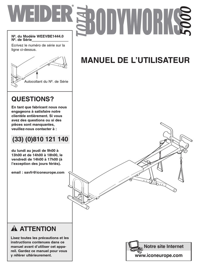 Weider Total Body Works 5000 Bench User manual