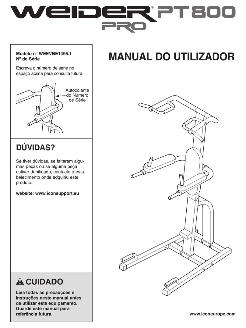 Weider Pro Pt 800 Bench Setup guide