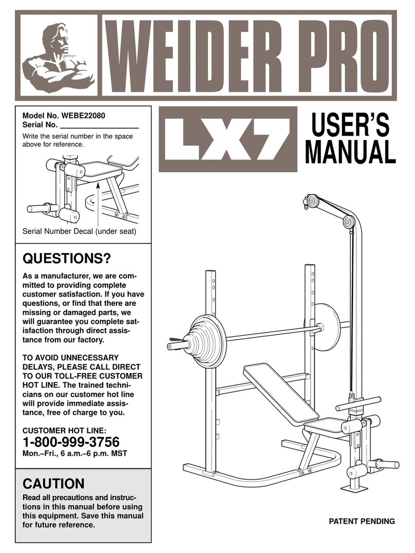 Weider Pro Lx7 manual