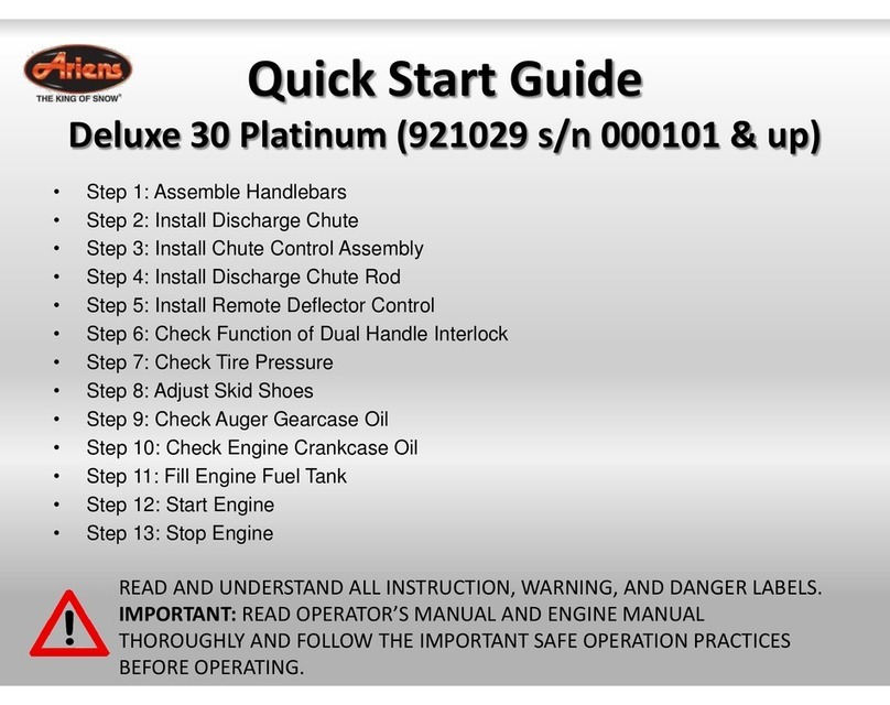 Ariens Deluxe 30 quick start guide