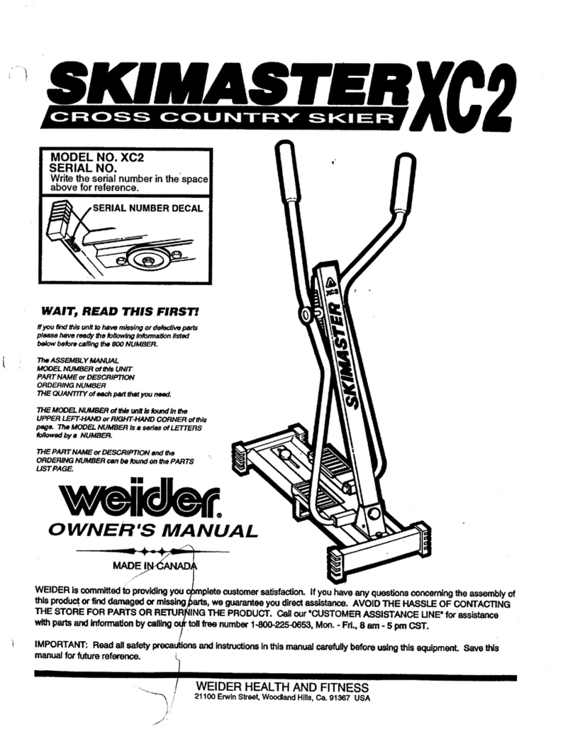 Weider Ski Master Xc2 User manual